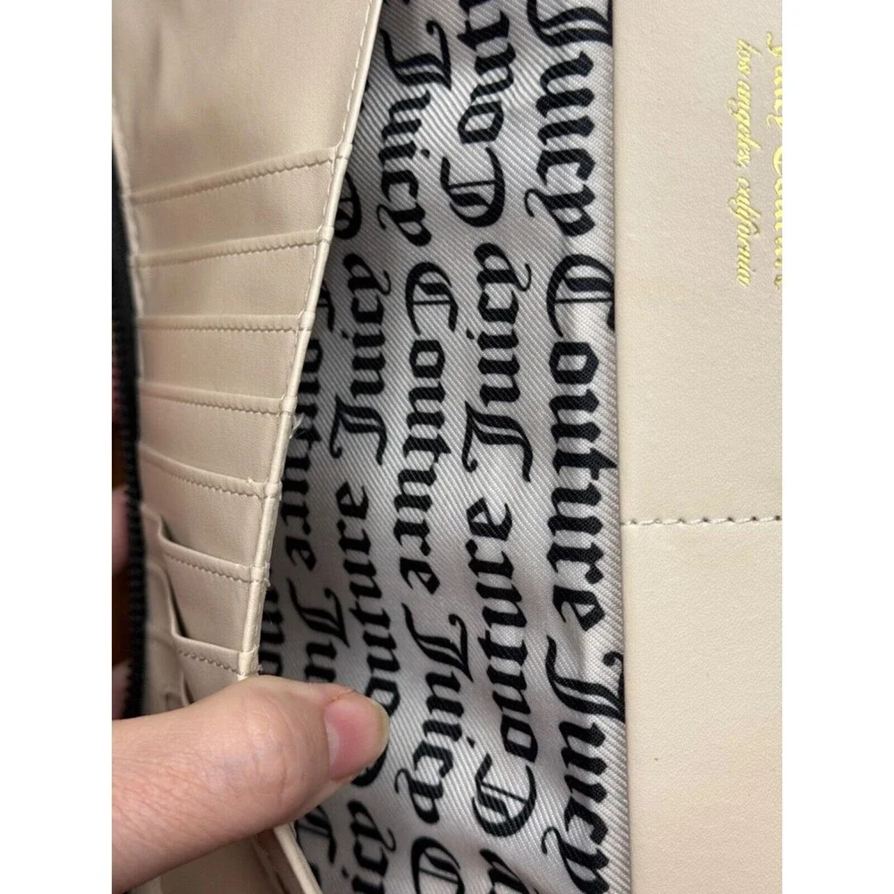 JUICY COUTURE Love Me Not Black Zip-Around Wallet Wristlet